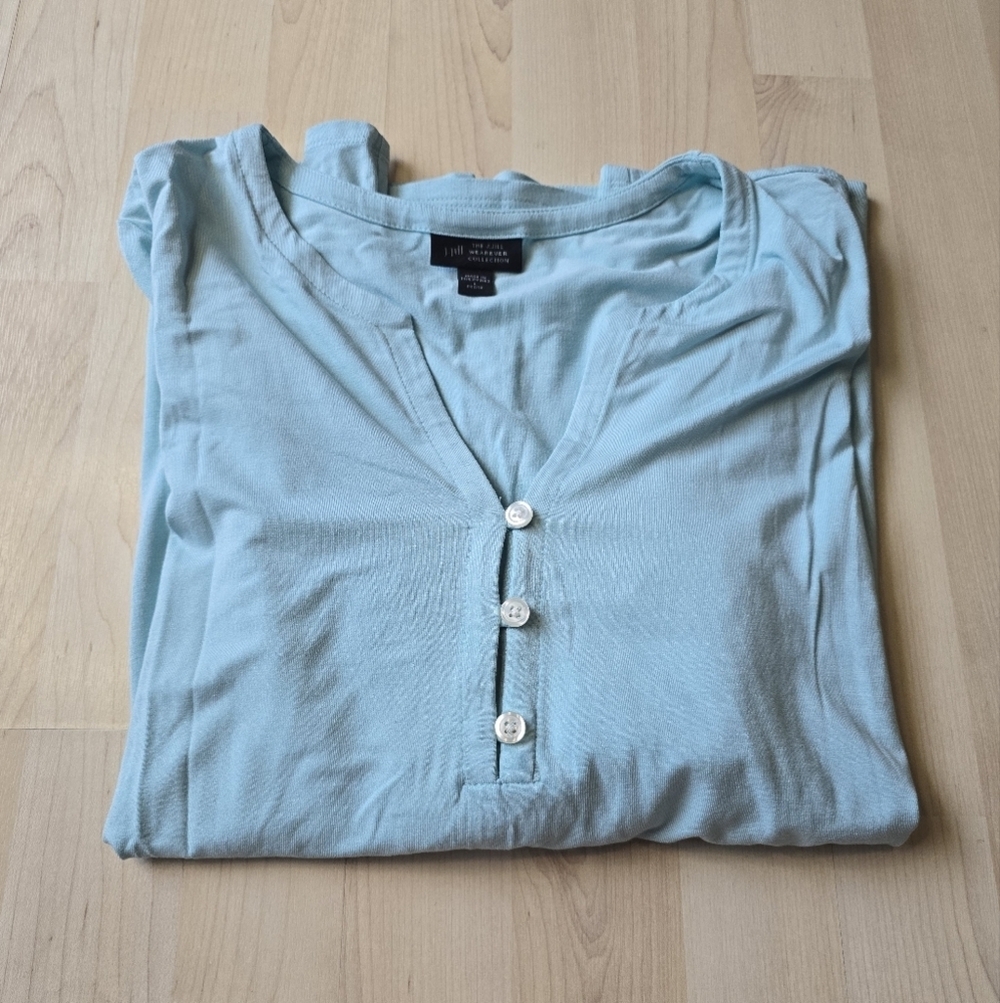 J.Jill Wearever 3/4 Sleeve 3 Button Top Size Large Petite